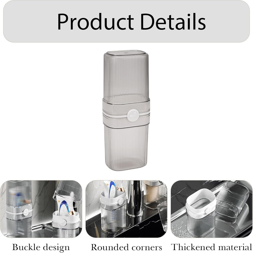 LUEXBOX 2 Pack Portable Travel Toothbrush Case, Travel Toothbrush Cup, Lightweight Tooth Brush Protector Cover, Electric Toothbrush Toothpaste Storage Container Box for Camping, Business Trip (White)