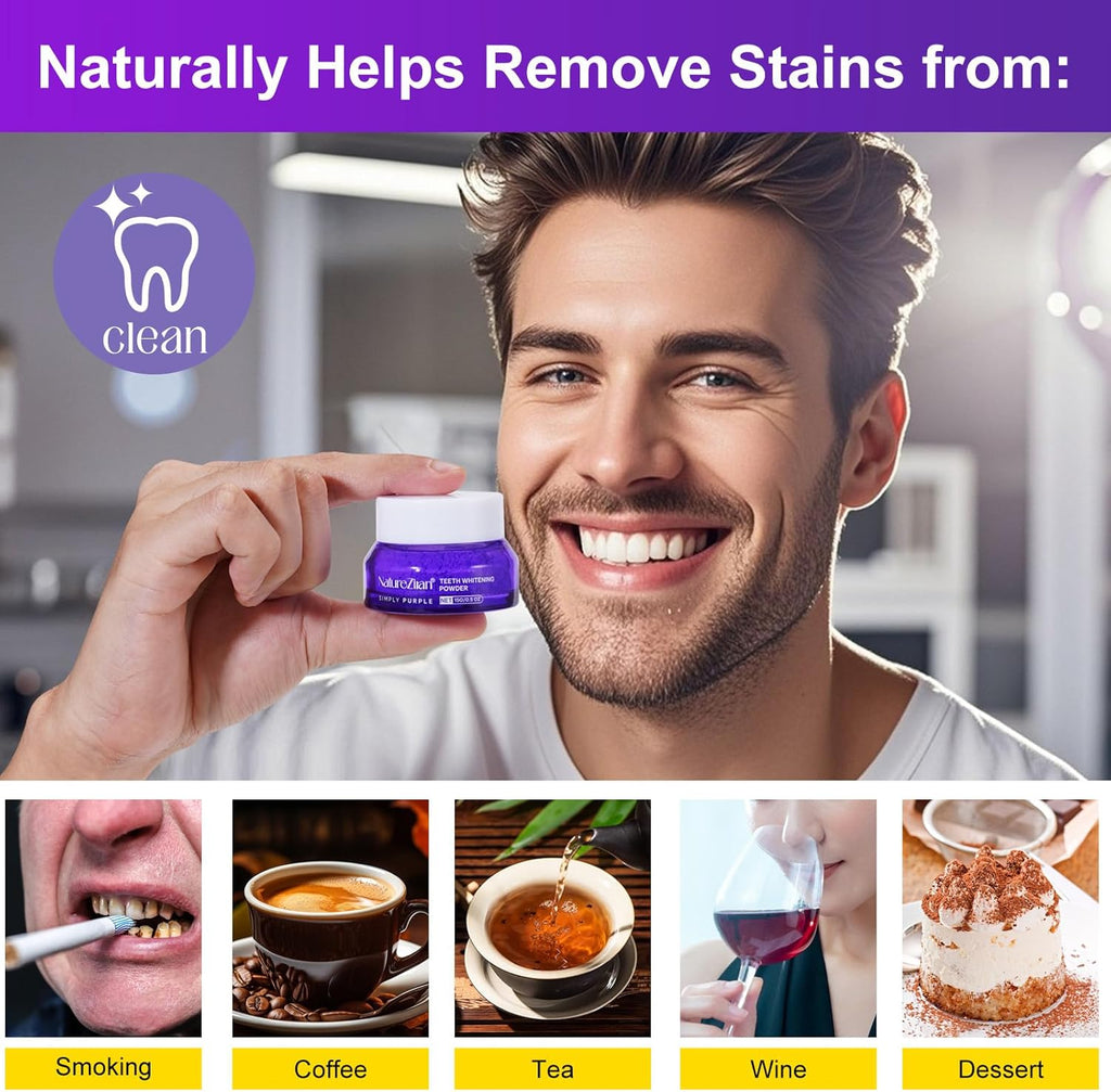 Teeth Whitening Powder - Teeth Whitening - Removes Stains - No Sensitivity - Enamel-Safe Toothpaste Power - Breath Freshener - for Coffee, Tea and Tobacco Stains 15g
