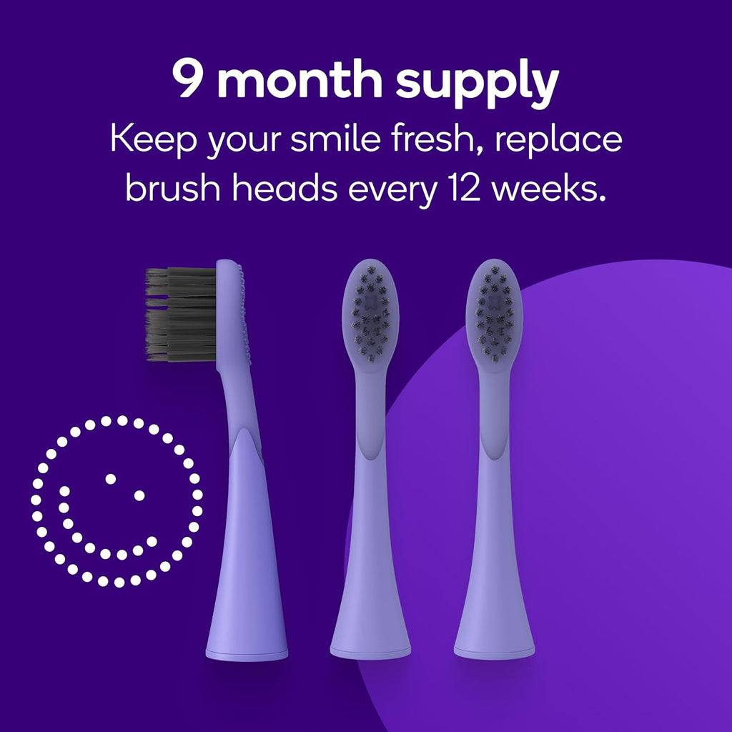 BURST Genuine Replacement Heads for Original Sonic Electric Toothbrush (Lavender/3 Pack) | Ultra Soft Bristles for A Clean Deep | Stain & Plaque Removal
