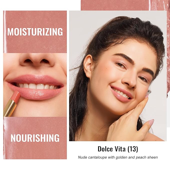 Oulac Moisturizing Shine Lipstick For Women Christmas Set 3PCS, 2 in 1 Tinted Lip Balm for Winter, Hydrated Juicy and Glossy Lip Color for Dry, Cracked and Chapped Lips, Vegan 05+13+14