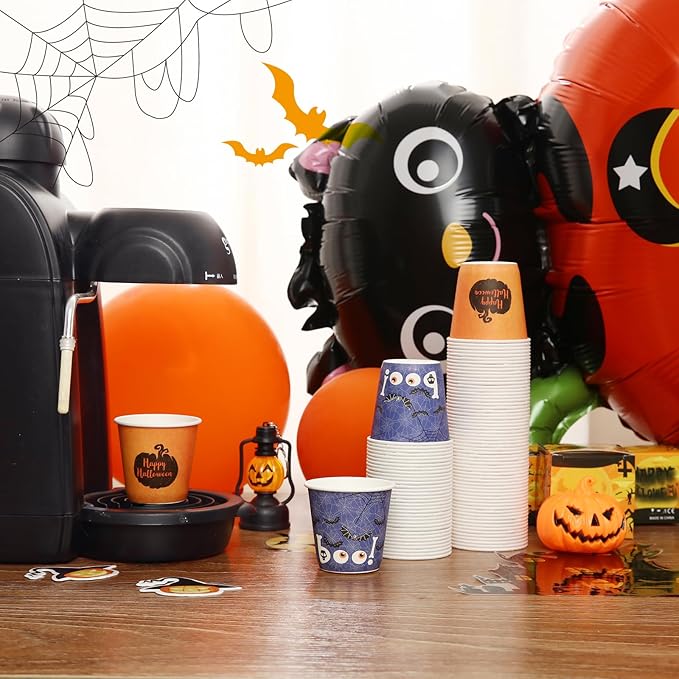 Tamone 300 Pack Halloween Cups 3 oz Bathroom Cups, Small Mouthwash Cups, 3 oz Paper Cups Disposable,3oz Orange Paper Cups for Party, Picnic, BBQ, Travel, Home and Event
