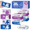 12 PackTravel Flushable Wipes with Aloe & Vitamin E,Impossibly Compact 7 Wipe Per Pack Mini Travel Adult Wet Wipe,Hypoallergenic & Fragrance-Free Skin-Friendly Flushable Wet Wipe(84 Total Wipes)