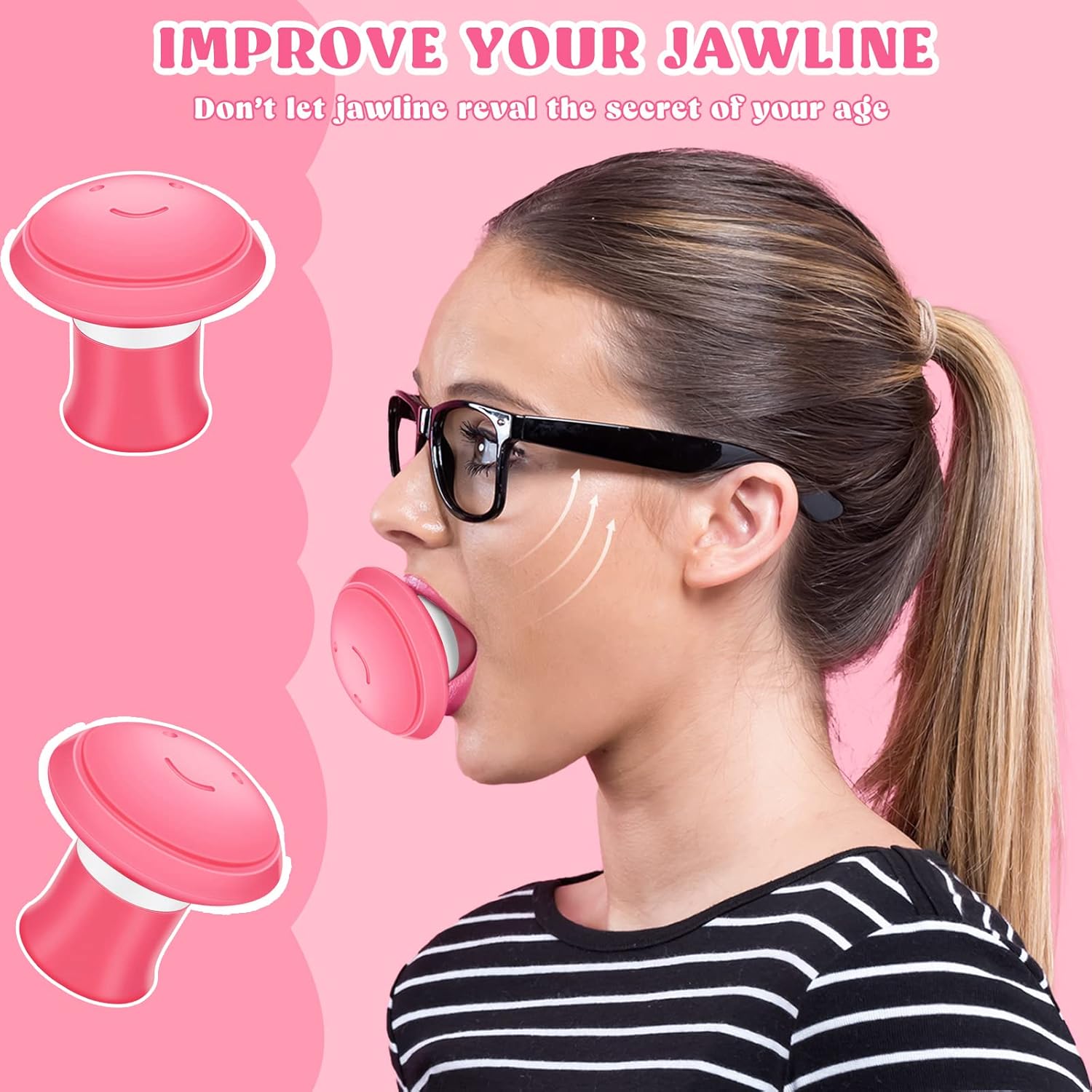 3 Pack Face Exerciser, Facial Yoga for Skin Tighten Firm, Jaw Exerciser, Double Chin Breathing Exercise Device Jaw Face Slimmer for Women and Men