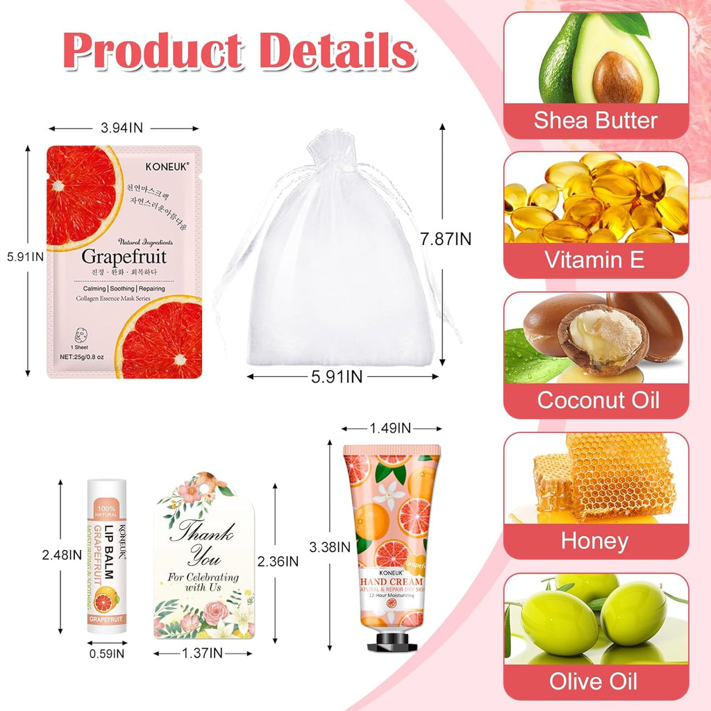 30 Pack Bulk Facial Mask, Bulk Hand Cream and Bulk Lip Balm Sets, Stocking Stuffers for Women, Thank You Gifts, Bridal Shower Favors and Christmas Gifts for Guests, Birthday Gifts, Small Gifts for Her