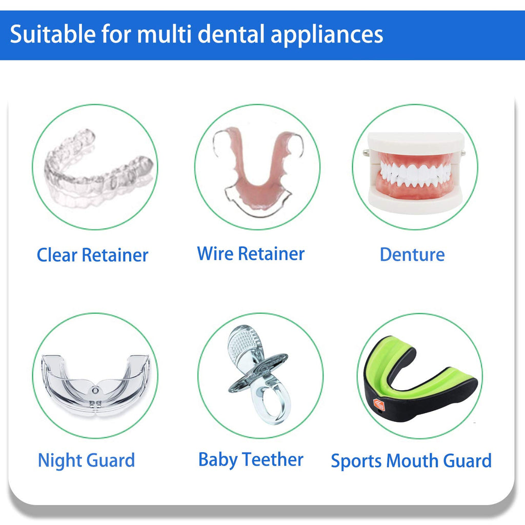 Retainer Cleaner Tablets - 4 Months Supply, Cleaning Tablets for Denture Aligners Invisalign, Mouth Guard Night Guard Cleaner, Remove Odors, Discoloration, Stains & Plaque, Mint