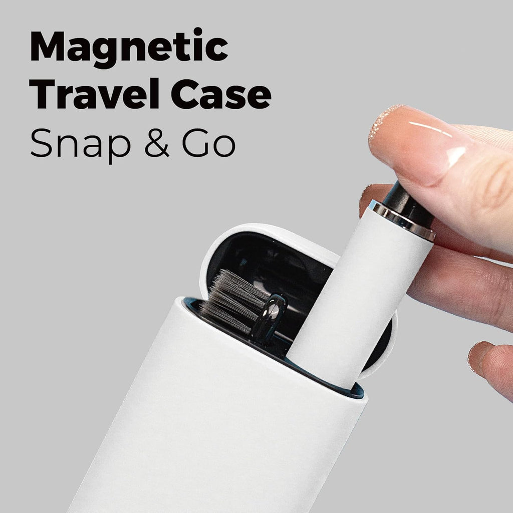 MIPOW Slim Pro i4 Electric Toothbrush Rechargeable Smart Ultra Sonic 3 Modes Magnetic Travel Case &Ceramic Dock, 60Day Long Battery Soft Bristles 2Heads IPX7 Waterproof,Color-(White)