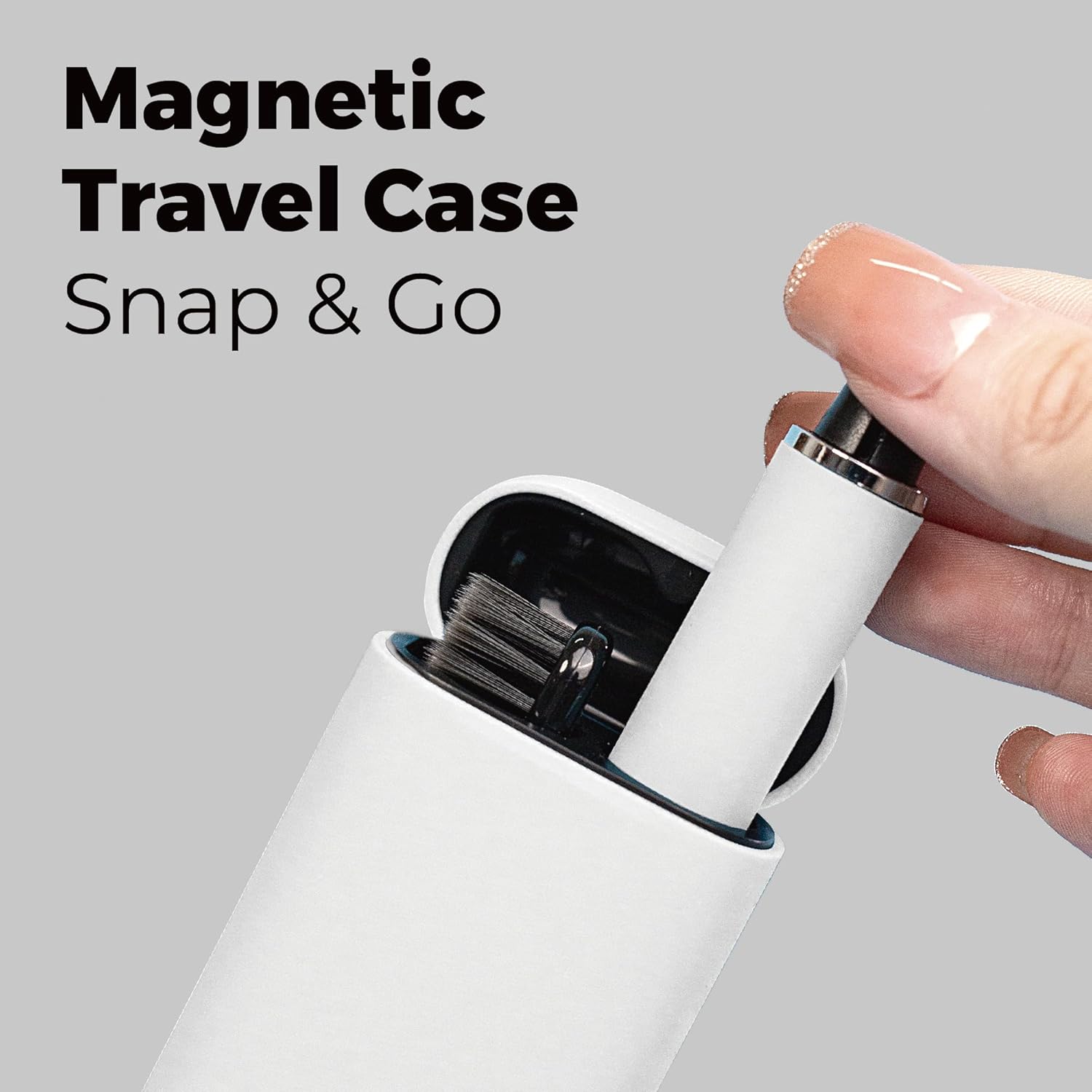 MIPOW Slim Pro i4 Electric Toothbrush Rechargeable Smart Ultra Sonic 3 Modes Magnetic Travel Case &Ceramic Dock, 60Day Long Battery Soft Bristles 2Heads IPX7 Waterproof,Color-(White)