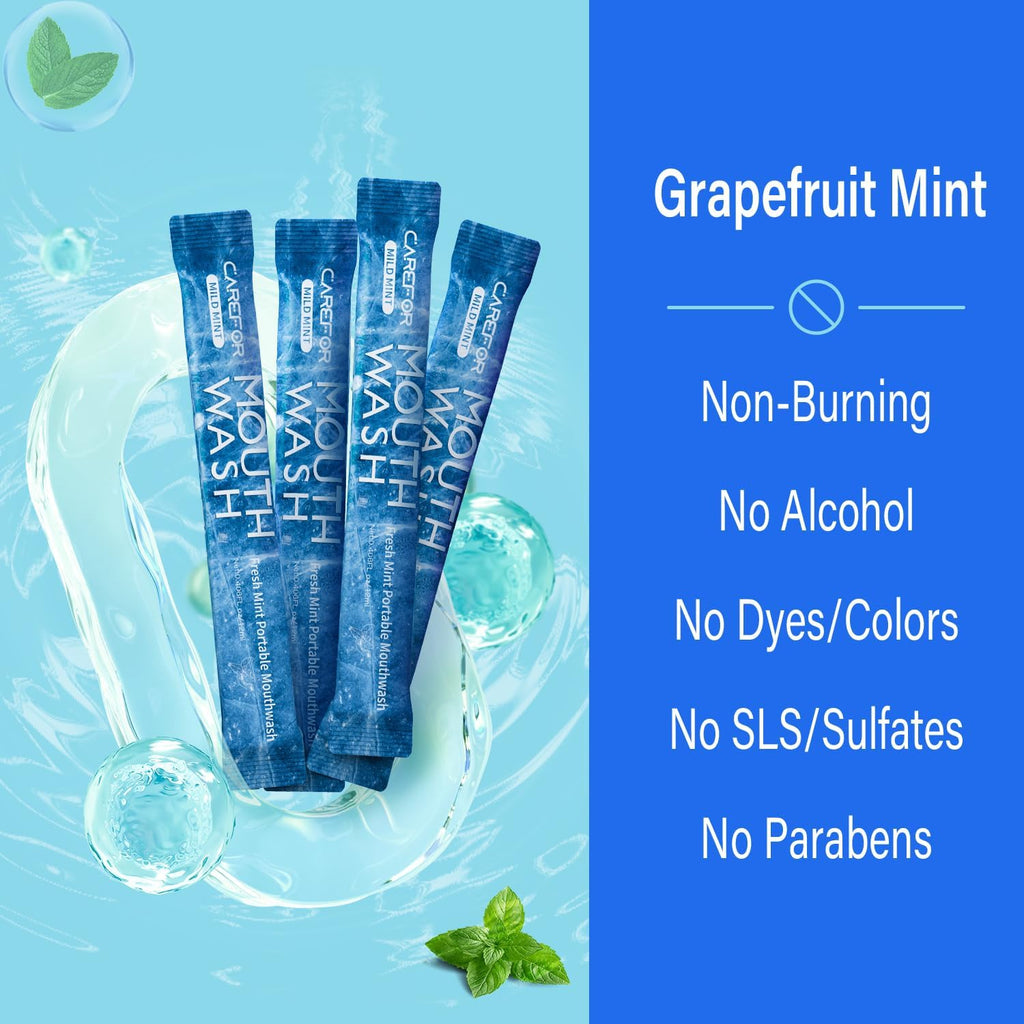 Mouthwash Travel Size, Portable Fresh Breath Mouthwash, Alcohol-Free, ICY Mint Flavor, Mini Pack – to Go for On-The-Go Freshness, Bulk Packets 0.41 Fl Oz (Pack of 30)