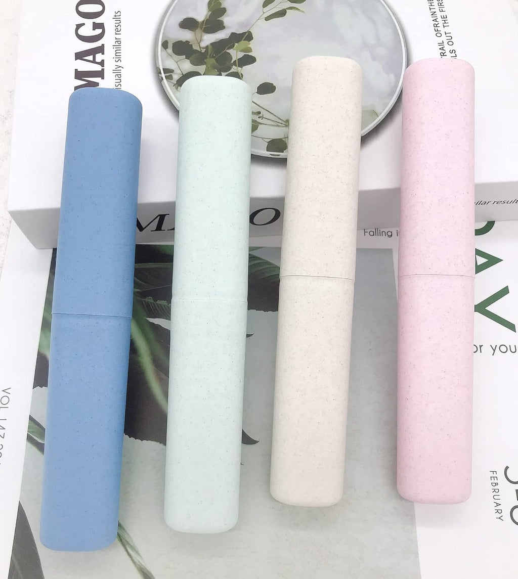 SietDESEO 4 Pack Toothbrush Travel Case, Portable Breathable Toothbrush Holder for Travel, Business, Camping, School