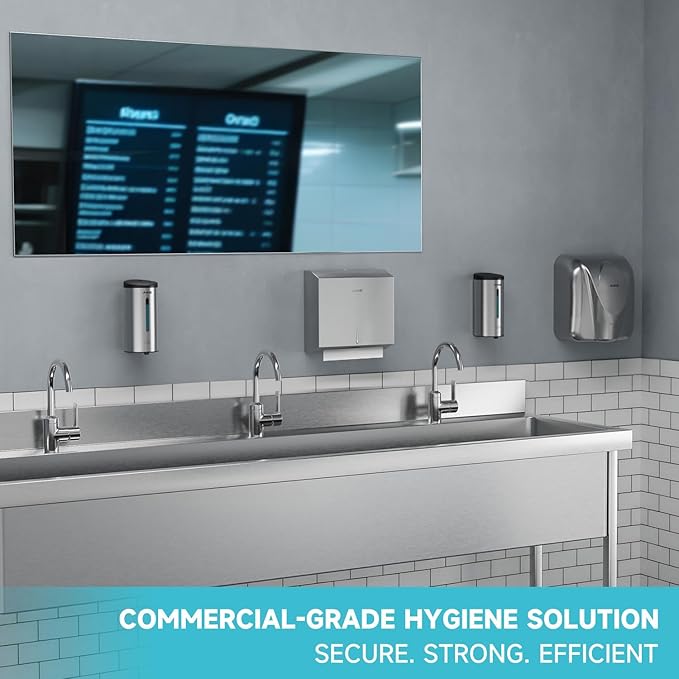 AIKE Wall Mount Automatic Foam Soap Dispenser 25 OZ Commercial Large Capacity Stainless Steel Model AK1205FA(Brushed)