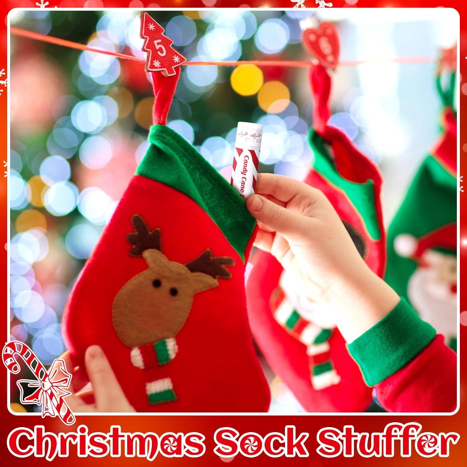 150 Pack Christmas Lip Balms Bulk Christmas Candy Peppermint Cane Scented Holiday Flavor Lip Balm Gifts Xmas Party Gifts Bulk Xmas Items Stocking Stuffers for Women Men Staff Employee (Candy)