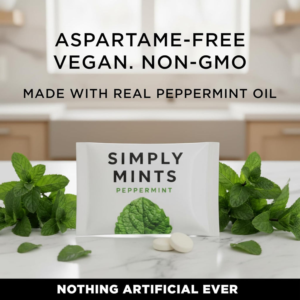 SIMPLY Peppermint Breath Mints, Individually Wrapped Breath Mints in Bulk, 500 Packets (2 per Packet), | Perfect for Office, School, Travel, Party Favors, Restaurants & Hospitality