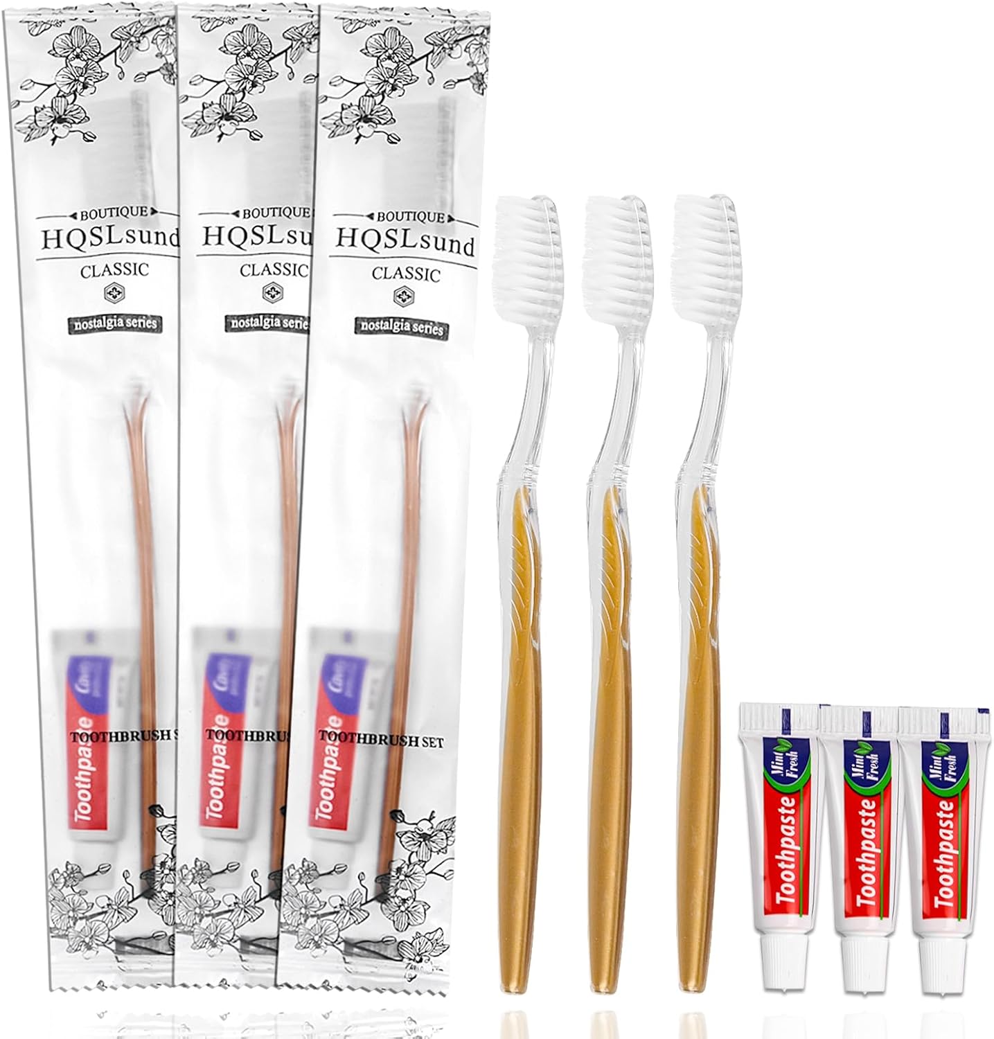 100 Pack Disposable Toothbrushes with Toothpaste Bulk Individually Wrapped, Travel Toothbrushes with Medium Soft Bristle, Manual Travel Toothbrush Kit for Adults, Kids