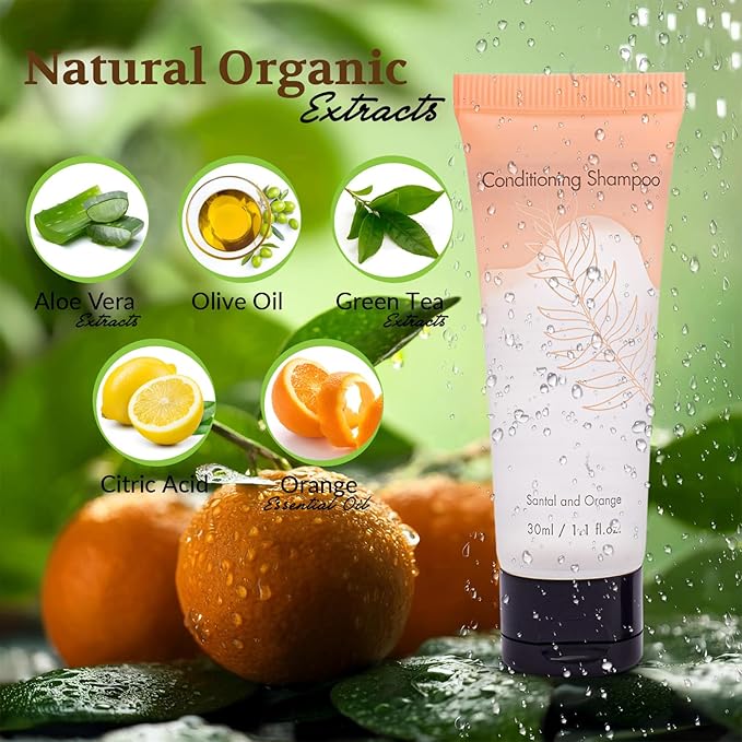 2 in 1 Shampoo and Conditioner Bulk Double Sealed Individually Wrapped Travel Size Shampoo & Conditioner 2in1 Set Hotel Supplies and Toiletries for Guest