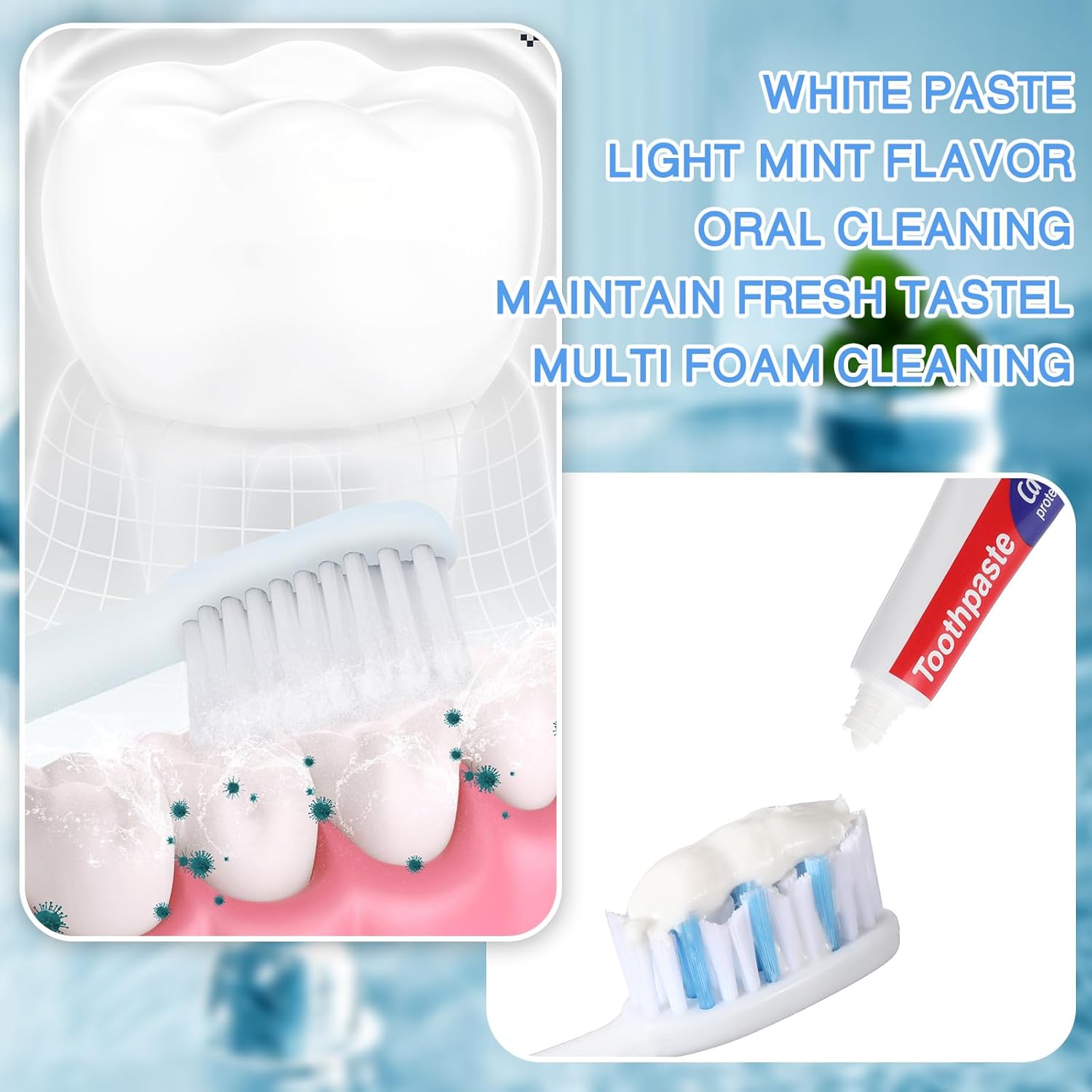 Mini Toothpaste Bulk Regular Clean Mint Toothpaste for Bad Breath, Helps Freshens Breath, Whitens Teeth Travel Size 0.18oz for Home Hotel Office School Camping
