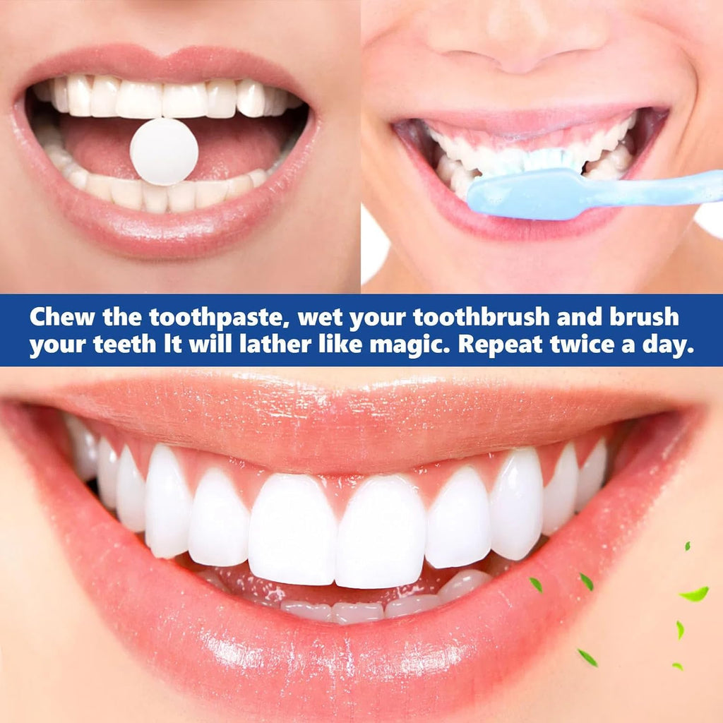 Toothpaste Tablets - Nano Hydroxyapatite, Flouride & Plastic Free, Small Size & Travel Friendly, Available for All Age People