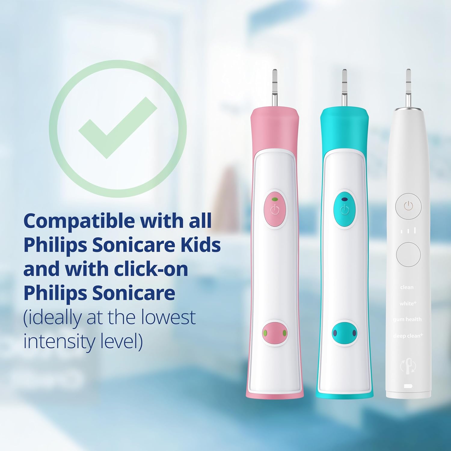 demirdental Kids Toothbrush Heads Compatible with Philips Sonicare Kids Toothbrush Heads - Replacement Heads Sensitive - Brush Heads from Ages 7 to 10 - Green - Replaces HX6048-8 Pack