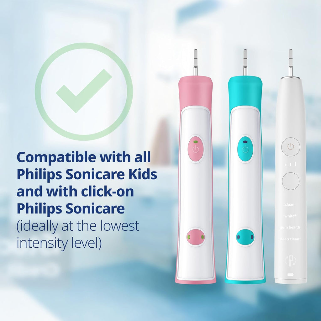 demirdental Kids Toothbrush Heads Compatible with Philips Sonicare Kids Toothbrush Heads - Replacement Heads Sensitive - Brush Heads from Ages 7 to 10 - Dark Blue - Replaces HX6048-8 Pack