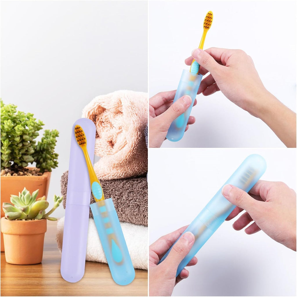 20PCS Toothbrush Case Set,Portable Breathable Toothbrush Holder,Dust-proof Toothbrush Box Storage,Plastic Toothbrush Container Travel Toothbrush Mixed Color,Daily and Travel Use