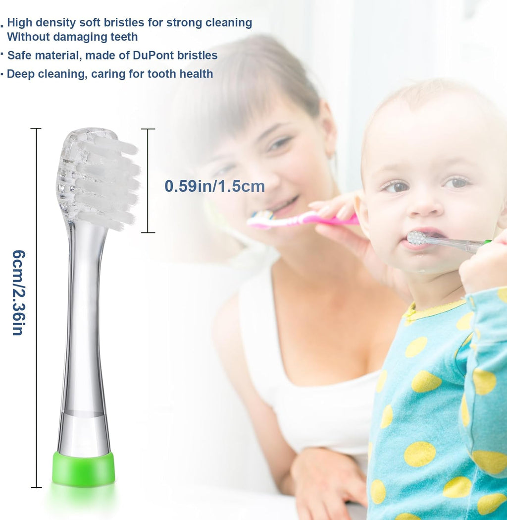 Baby Toothbrush Heads Compatible with Papablic BabyHandy/Toddler Sonic Electric Toothbrushes, Compatible with Brush-Baby BabySonic/Seago SG902/SG602, 5 Pack (18-36 Month)