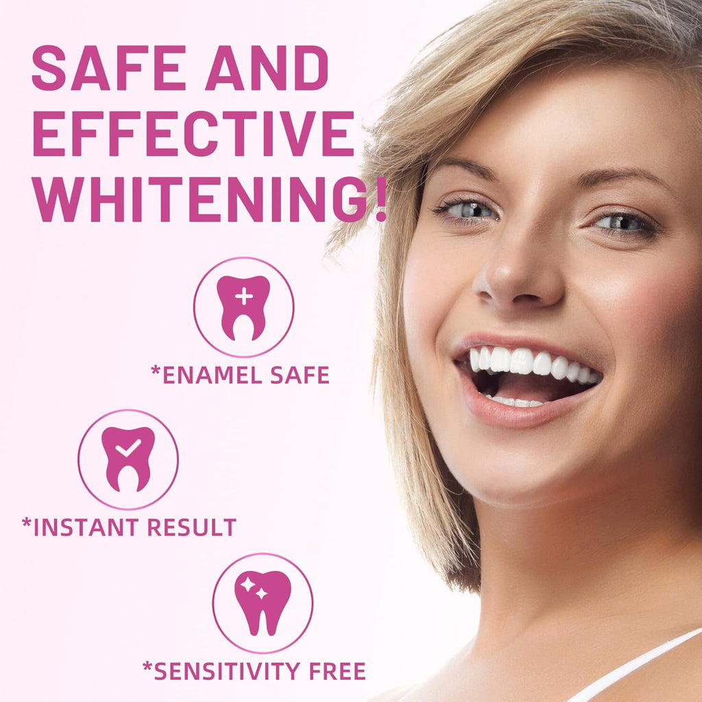 Teeth Whitening Strips for Sensitive Teeth Enamel Safe Smile Whitening Kit, 28 Strips 14 Treatments, No-Slip Remove Coffee Wine Smoking Stains Professional