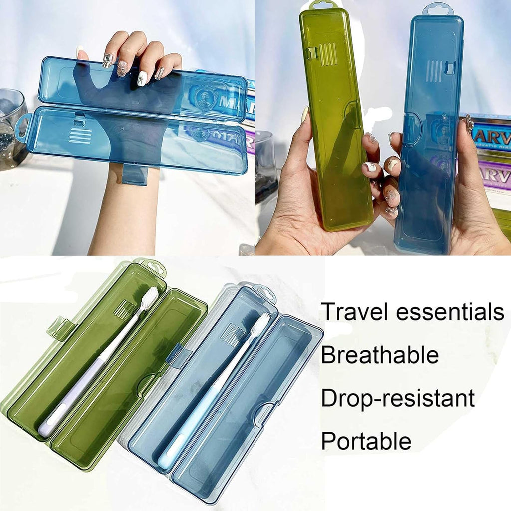 2 Packs Toothbrush Travel Case, Breathable Toothbrush Travel Holders, Compact Portable Toothbrush Holder for Travel, Vacation, Camping, Gym, Business Trips, Office