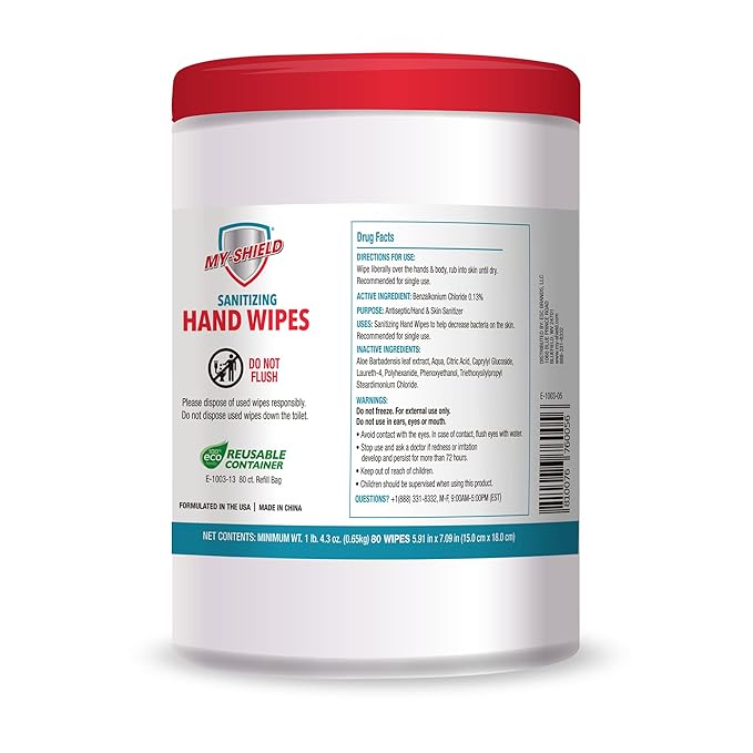 Sanitizing Hand Wipes - 80 Count (1-tub) Alcohol-Free, Long-lasting Protection. Kills 99.9% of Germs. Moisturizes With Aloe Vera. Formulated with Zetrisil. FDA Registered