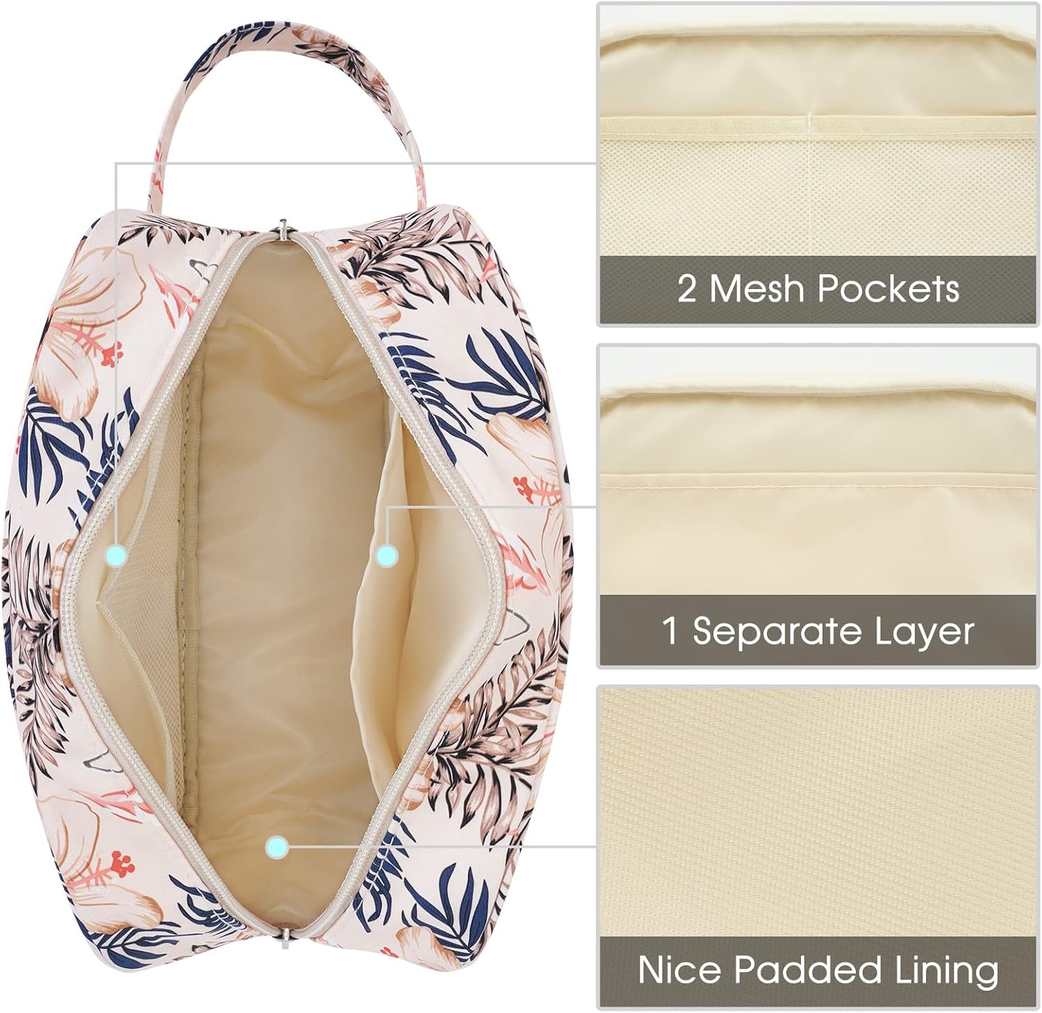 Narwey Travel Toiletry Bag for Women Traveling Dopp Kit Men Travel Bag for Toiletries Cosmetic Bag Makeup Bag Medicine Bag for Traveling