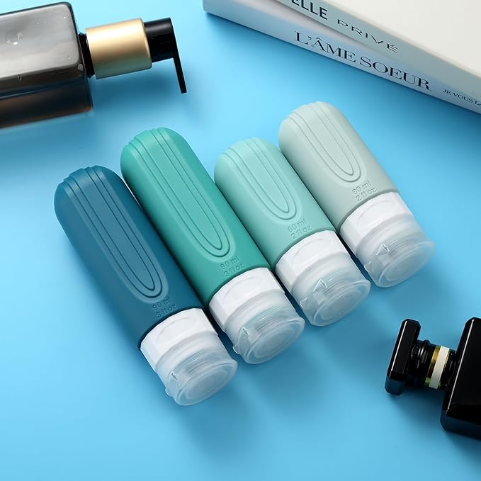 16 Pack Travel Bottles for Toiletries, TSA Approved Silicone Travel Containers jar for Toiletries, Leak Proof Refillable Liqus Shampoo And Conditioner Traveler Essentials toiletry Bottles