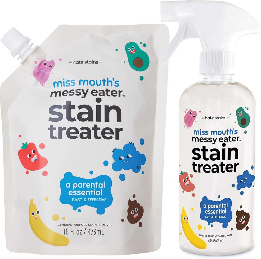 Miss Mouth's Messy Eater Stain Treater - 16oz Spray and 16oz Refill Pouch