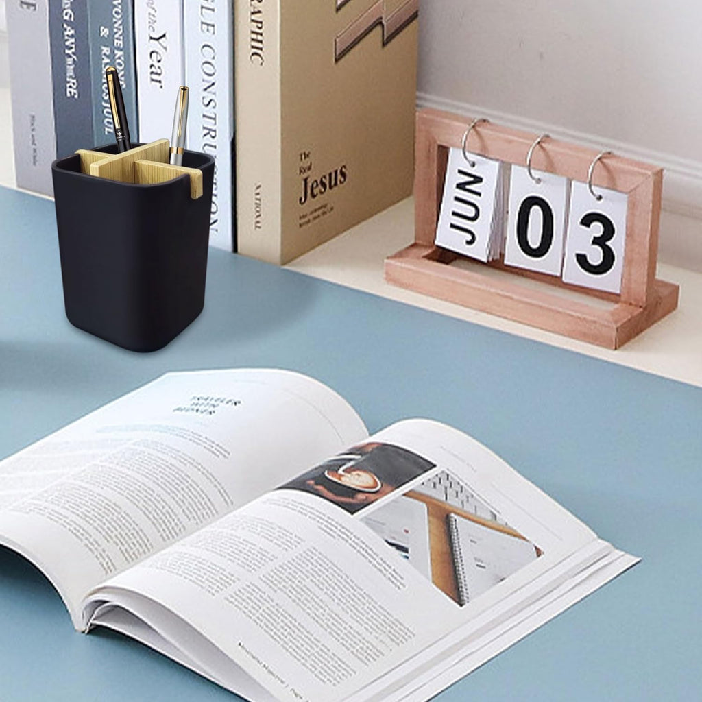 Aoheuo Bamboo-Toothbrush Holders-Multifunctional-Electric Toothbrush-Storage Box-Natural Tough-Toothpaste-Holder Suitable for Bathroom Countertops, Sink, etc.