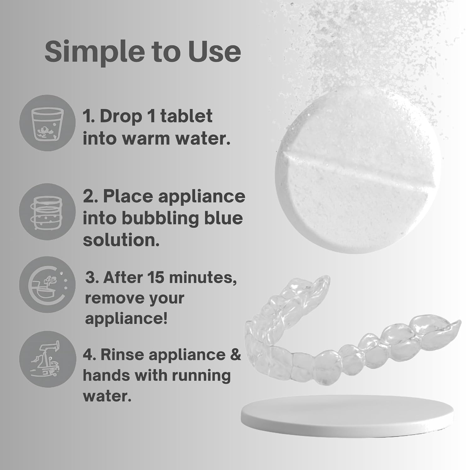 120 Count Retainer Cleaner Tablets for Aligner, Mouth Guard, Night Guard and More. Cleaning Tablets for Ultrasonic Cleaners - Fresh in 3 Minutes - 4 Month Supply - Mint