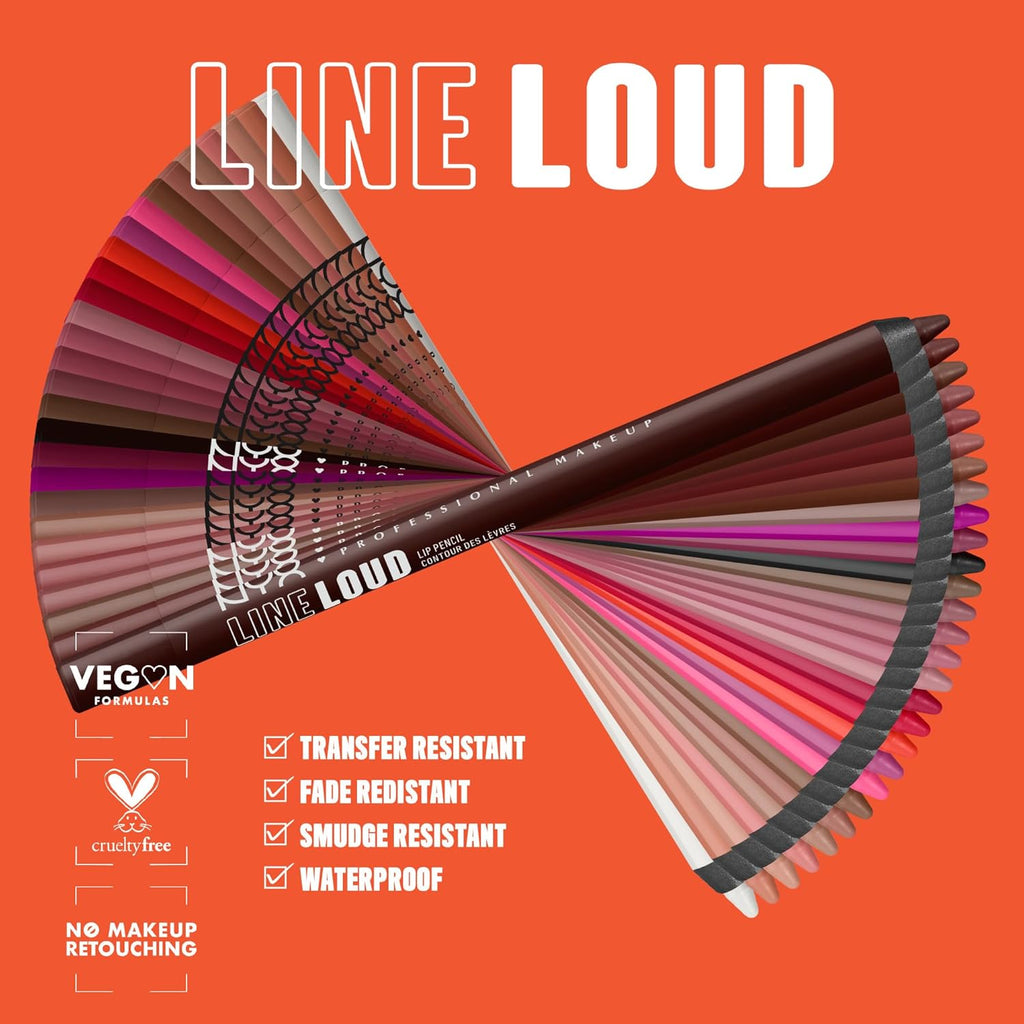 NYX PROFESSIONAL MAKEUP Line Loud Lip Liner, Longwear and Pigmented Lip Pencil with Jojoba Oil & Vitamin E - No Wine-ing