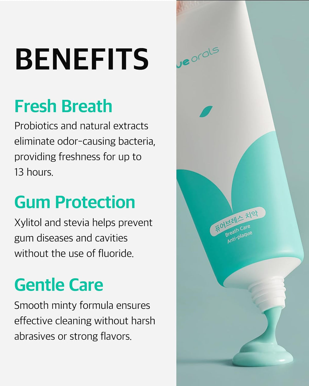 PureBreath Toothpaste 80g – Fluoride-Free, Odor Neutralizing, Enamel Strengthening, Gentle Cleaning, Mint Fresh, Naturally Derived Ingredients, Sensitive Teeth Friendly