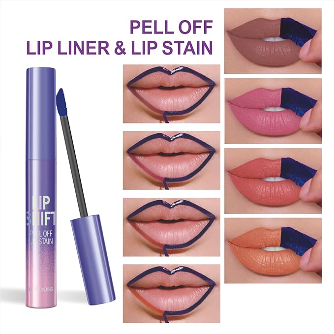 3 Colors Lip Stain Peel Off, Peel off Lip stain, Lip Tint Stain, Peel off Lip Liner Stain, Lip Stain Peel off Tint Tattoo Color Waterproof Long-Lasting, No Smudging（3PCS）