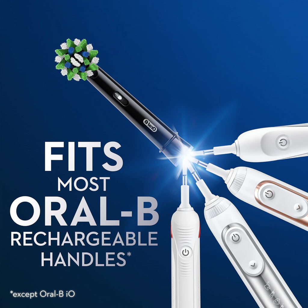 Oral-B CrossAction Electric Toothbrush Replacement Brush Heads, Black, 4 Count + 1 Sensitive White