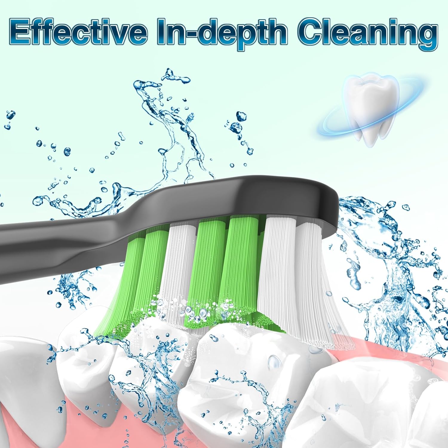 Aoremon Toothbrush Replacement Heads for Phillips Sonicare Replacement Brush Head Compatible with Most Philips Sonicare Click-on Electric Toothbrush, Black 10 Pcs