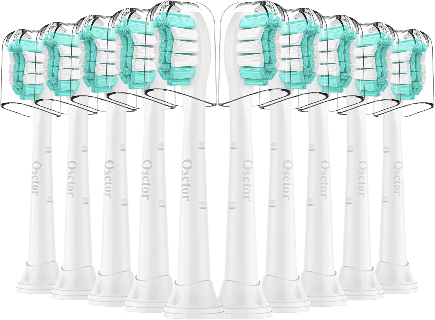 Fit for Philips Sonicare Replacement Heads, Toothbrush Replacement Brush Heads Compatible with Phillips Sonicare Click on Electric Toothbrush, 10 Pack
