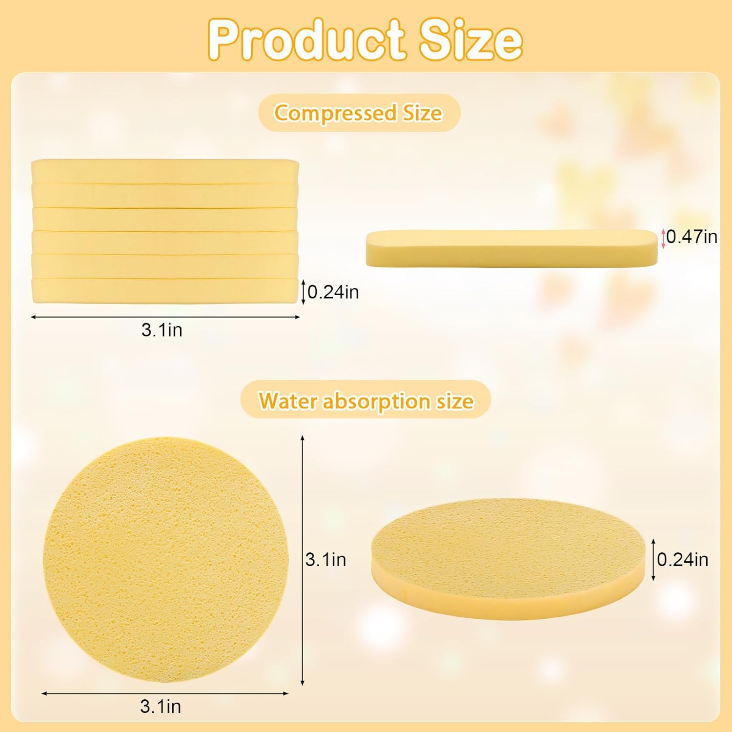 120 Pcs Facial Sponge Compressed, Luxiv Face Cleansing Sponge Estheticians Compressed Makeup Facial Sponge Round Wash Face Sponges for Women Compress Exfoliating Removal Sponge
