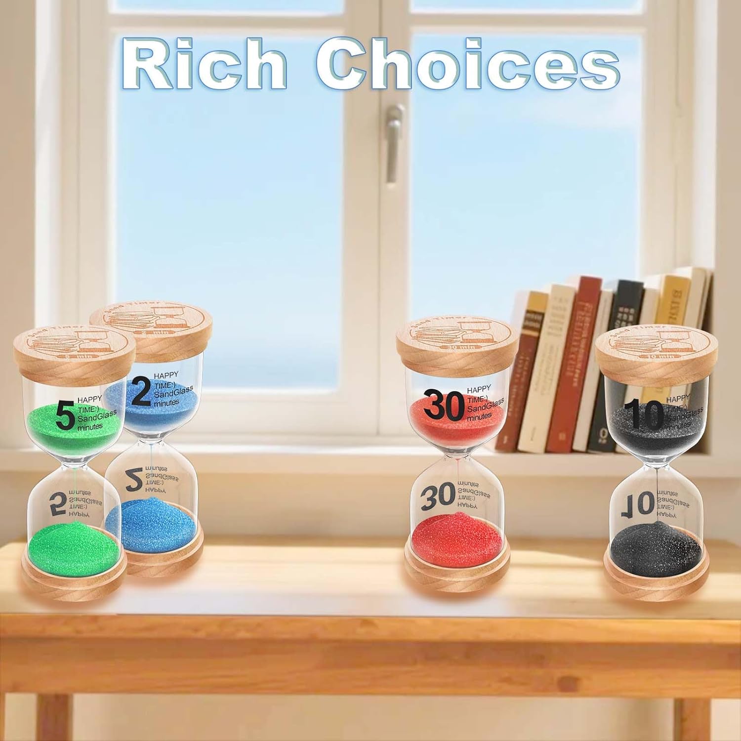 15 Minute Sand Timer Hourglass, Beech Wood Hourglass Sand Clock, Small Blue Wooden 15 Min Hour Glass, Minutes Sandglass, Reloj De Arena, Classroom, Game, Kitchen, Home, Office, Decorative