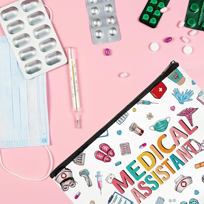 Medical Assistant Nurse Makeup Bag Gift for Women Ma Gift for Work, Nursing Student, Medical Assistant, Nicu, Er, Icu; Nurse Must Haves Gifts