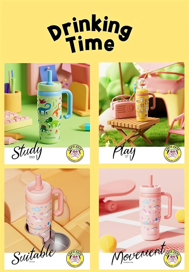 Stainless Steel Whale Fountain Tumbler with Handle 2025 Drinking Cup with Whale Squirt Insulated Travel Tumblers Kids Weighted Sippy Cup No Spill Cute Water Bottle with Lids and Straws Leak Proof (A3)