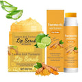 Natural Turmeric Scrub & Lip Balm for Dark Lips Set, Exfoliator to Nourish Lip, for Dry, Chapped, Dull, Dark Lips, Reduce Fine Lines