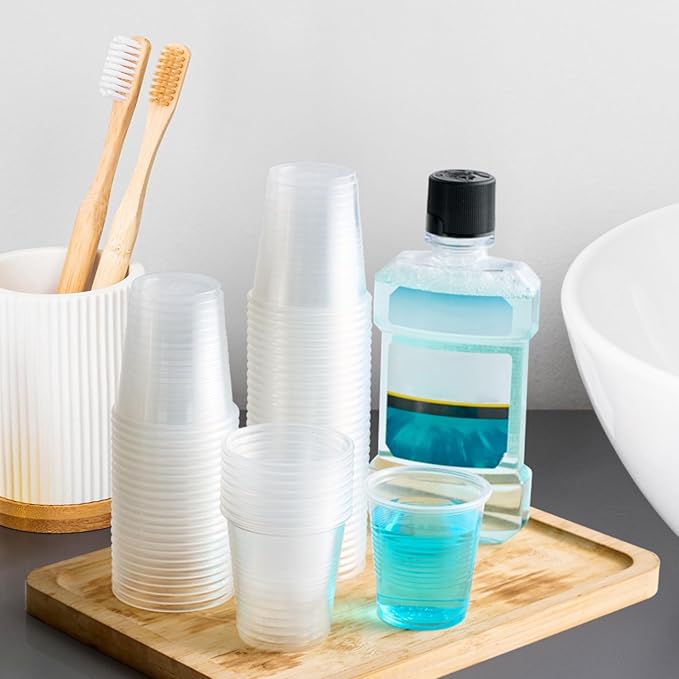 1200Pack 3oz Plastic Cups,Disposable Mouthwash Cups,3 Ounce Small Clear Tumblers for Tasting, Drinking and Party