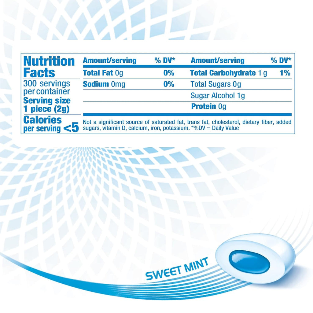 Mentos Pure White Sugar-Free Chewing Gum With Xylitol, Sweet Mint, Bulk, 50Piece Bottle (Pack Of 6)