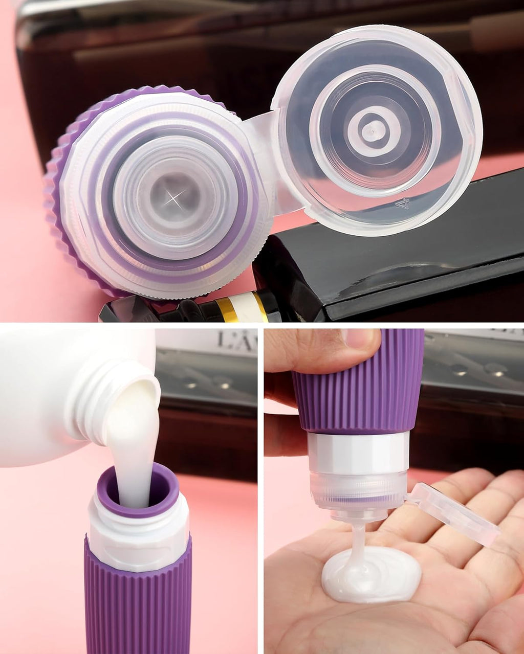 Travel Bottles 8 Pack, TSA Approved 3 oz Toiletries Containers, Leak Proof Silicone Squeezable Essentials Jars with Clear Bag