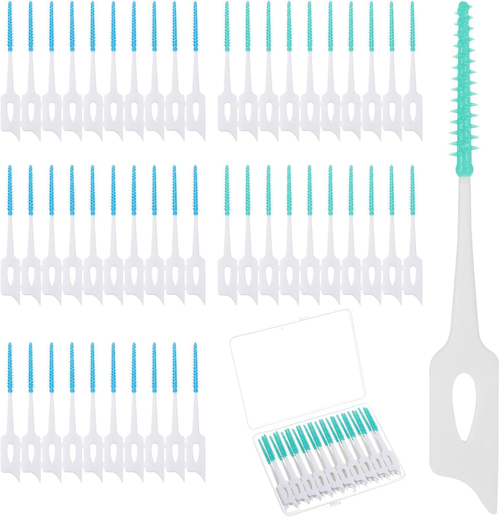160 Pieces Dual Purpose, Dual-Use Interdental Brushes Silicone Disposable Dental, Premium Dental Floss 360° Bendable Braces Brush Brushes for Effective Teeth Cleaning