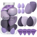 14 Pcs Makeup Sponge Set, Beauty Sponges Blender with 4 Pcs Powder Puff and 4 Pcs Mini Make up Sponges for Liquid,Foundation,Powder,Concealer,Cream (Purple)