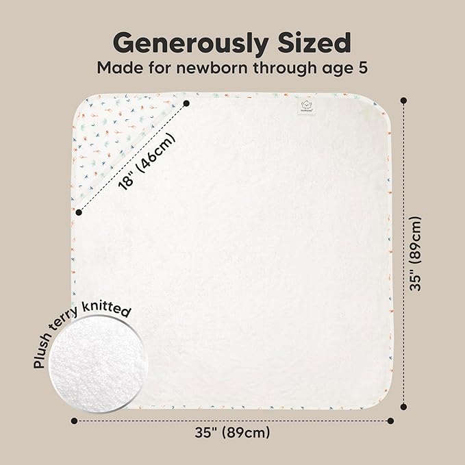 KeaBabies Hooded Baby Towel for Newborn - Viscose Derived from Bamboo Large Baby Bath Towels with Hood for Boys, Girls, Toddler, Extra Absorbent & Soft Newborn Bath Essentials (Wildscape, Regular)