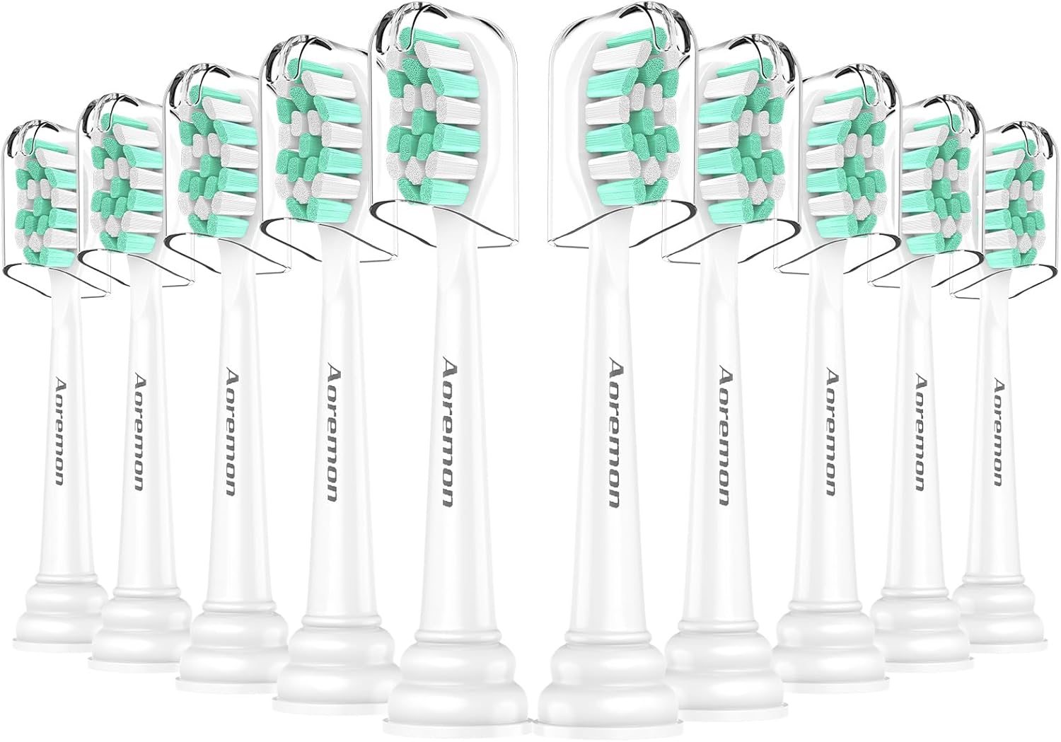 Aoremon Replacement Heads for Philips Sonicare c2 c1 Brush Head Compatible with Phillips Sonicare and More Click-on Electric Toothbrush, 10 Pack